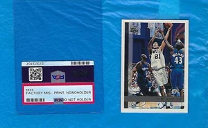 TIM DUNCAN 1997-98 TOPPS #115 TIM DUNCAN MIS PRINT RARE ROOKIE CARD SPURS ! ! - Picture 1 of 1