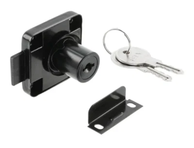 HOGART Schubladen Felgenschloss Ø19mm Zylinder schwarz mit Stahlschlüssel Schrankschloss