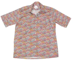 MAUS & HOFFMAN Liberty of Longon Peacock Print Cotton Shirt Mens sz Large /679 - Picture 1 of 4