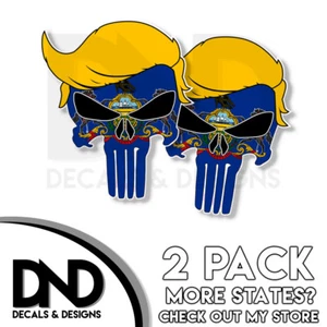 Trump Skull - Pennsylvania Decal Republican Right Wing Sticker 2 Pack PA - Picture 1 of 1