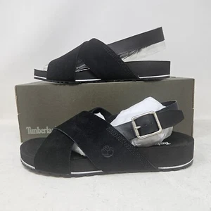 Women's Timberland Malibu Waves Basic Black Suede Backstrap Sandals / TB0A41KQ - Picture 1 of 5