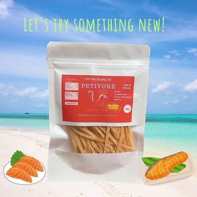 PETIVORE Premium Salmon Fish Stick for Sugar Glider and Small Exotic Pet - 35g.