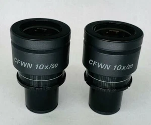 Pair Of Nikon CFWN 10X/20 Widefield Microscope Eyepieces 23mm Labophot Optiphot - Picture 1 of 2