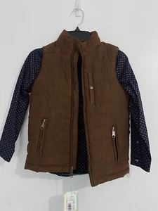 NWT Class Club Boys Puffer Quilted Fleece Lined Black Vest Slit Pockets Sz 6/7 - Picture 1 of 10