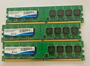 3xADATA ADQVE1A16 1GB PC2-6400 DDR2-800 240-Pin DIMM-Speichermodul guter Zustand - Bild 1 von 1