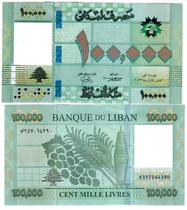Liban Lebanon Billet 100000 Livres 2022 P95 RAISIN NOUVEAU NEW NEUF UNC - Foto 1 di 1