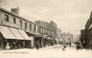 PRINTED POSTCARD OF COMMERCIAL STREET, BRIGHOUSE, (NEAR HALIFAX), WEST YORKSHIRE - Picture 1 of 2