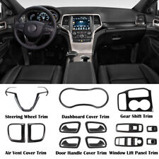 Carbon Fiber Interior Dashboard Trim Full Kit Set For Grand Cherokee 16-20 16pcs
