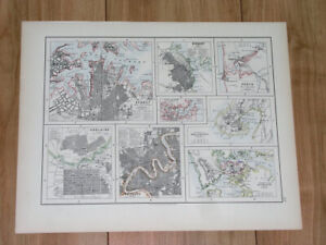 1904 ANTIQUE MAP OF SYDNEY PERTH BRISBANE HOBART WELLINGTON AUCKLAND ADELAIDE