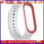 Silicone Dual Color Bracelet Watch Strap for Xiaomi Miband 3 4 (White Red)