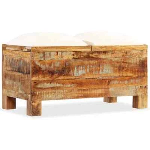 NNEVL Storage Bench Solid Reclaimed Wood 80x40x40 cm - Picture 1 of 11
