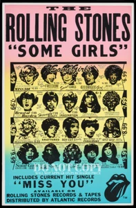 The Rolling Stones Vintage Poster 11 X 17 - Magnificent 1978 Artwork - Art Print - Picture 1 of 1
