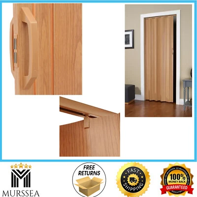 Via 36 In. X 80 In. Oak Vinyl Accordion Door with Hardware
