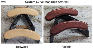 New Custom Curve Design Mandolin Armrest w/Chrome Hardware - Picture 1 of 8