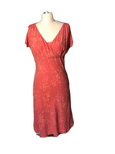 Womens Casual Corner Pink Silk lined faux wrap style Dress Size 8 - Picture 1 of 10