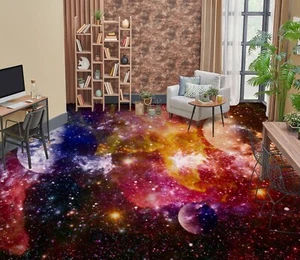 3D Planet Stern C3655 Fußboden Wandbild Unentschied BildTapete Familie DE Amy - Bild 1 von 6