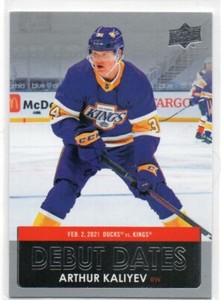 2021-22 Upper Deck Series 1 DEBUT DATES #DD4 Arthur Kaliyev LOS ANGELES KINGS 85