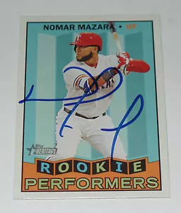 NOMAR MAZARA SIGNED AUTO'D 2016 TOPPS HERITAGE CARD #RP-NM TEXAS RANGERS ROOKIE - Picture 1 of 1