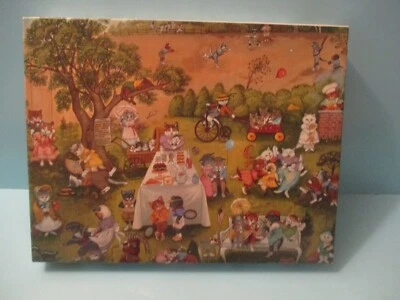 Great American Puzzle Vintage 1994 ‘Kitty Picnic’ 18X24 Complete! HTF - Image 1 of 4