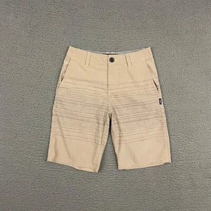 O'Neill Shorts Boys Size 25 Brown Beige Striped Hybrid Surfer Beach Casual - Picture 1 of 8