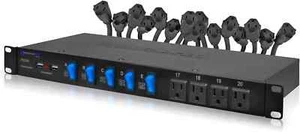 Technical Pro 20 Outlet 4 USB Port Rackmount Power Supply and Surge Protector - Picture 1 of 12