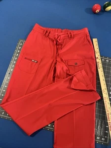 ADAR Pro Tailored Fit Scrub Pants Size XS Tall Lipstick Red Jogger Yoga - NWOT - Picture 1 of 8