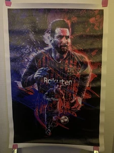 Lionel Messi Rakuten Leinwand Poster 12x18" UNGERAHMT - Bild 1 von 1