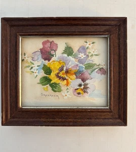 Miniatur Aquarell Stiefmütterchen von Grantham - Bild 1 von 6