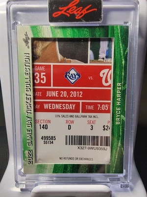 2022 Leaf Game Day Ticket Collection - Bryce Harper #TC-13 (MEM) - Image 1 of 2