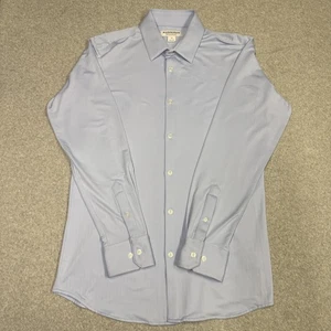 Mizzen+Main Shirt Mens Medium Blue Trim Fit Herringbone Performance Button Up - Picture 1 of 14