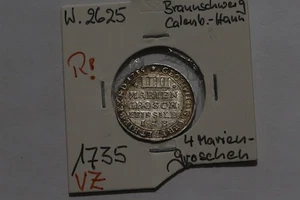 🧭 🇩🇪 GERMANY BRAUNS-CA-HAN. 4 MARIENGROSCHEN 1735 RARE HIGH GRADE B86 WT22 - Picture 1 of 5