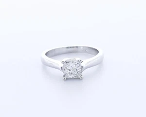Klassischer Solitärring 1,0 kt laborgefertigter Diamant D/VS2 Princess 14 K Weißgold - Bild 1 von 4