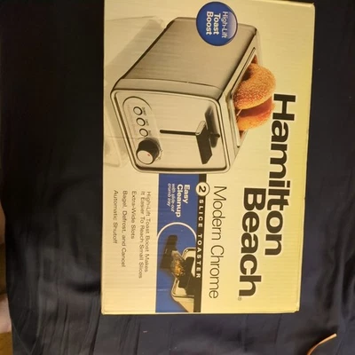 Hamilton Beach Modern Chrome 2-Slice Toaster #22785 New In Box - Image 1 of 4