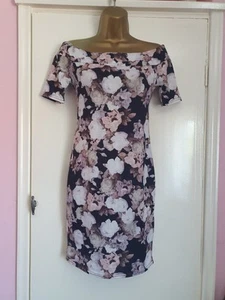 New Look Bardot Dress Size 10 Black/pink Nwto RRP£17.99 bx6 - Picture 1 of 3