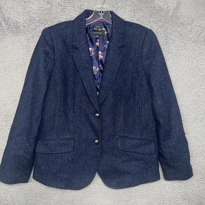 Talbots Aberdeen Blazer Damen Größe 12 Blau Wollmischung Tweed 2-Knopf-Sakko - Bild 1 von 10