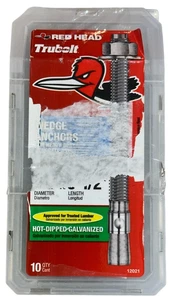 Red Head 1/2 in. x 5-1/2 in. WEDGE ANCHOR 10CT (Missing Pieces) - Picture 1 of 2