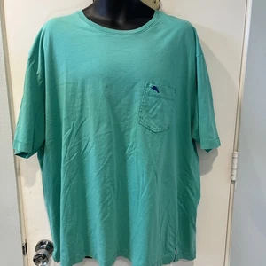 Camisa Tommy Bahama Relax Para Hombres 3XL Turquesa Bolsillo Cuello Redondo Marlin Algodón Pima - Imagen 1 de 11