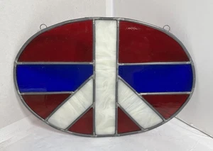 Peace Schild Buntglas hängend Sonnenfänger 12” x 8” sehr cool - Bild 1 von 4