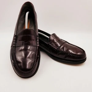 Vintage FLORSHEIM Men's Size 13 EEE Wide Burgundy Leather Penny Loafer Shoes - Picture 1 of 18