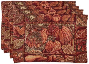 Fall Harvest Thanksgiving Autumn Leaves Sunflowers Fruits Pumpkins Tapestry P... - Picture 1 of 3