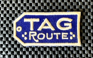 SCHILD ROUTE BESTICKT NUR AUFNÄHEN PATCH EISENBAHN ZÜGE 3 1/2" x 1 3/4" Neu aus altem Lagerbestand - Bild 1 von 2