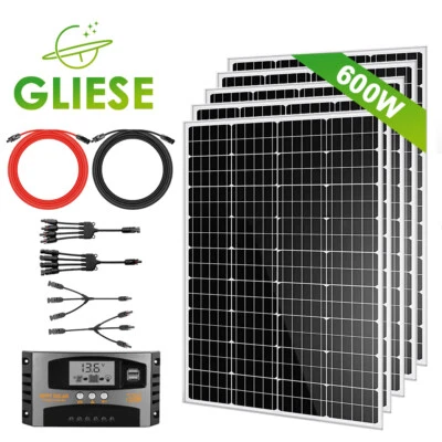 120W 360W 600W Solaranlage Komplettpaket Inselanlage Garten Solarmodul Wohnmobil - Bild 1 von 4