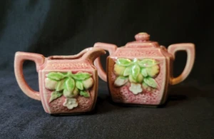 Vintage Majolika Zucker und Milchkännchen Set Rosa Japan - Bild 1 von 11