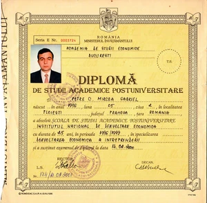 Rumänien, 2001, Vintage Abschlusszeugnis / Diplom - Ploiesti Öl & Gas - Bild 1 von 1