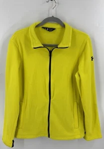 Under Armour Neon Yellow Full Zip Fleece Jacket Boys Size Youth Medium (16) - Picture 1 of 4