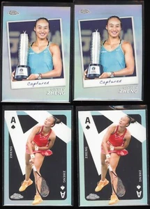 Lote de 4 insertos de ases capturados Qinwen Zheng tenis cromado Topps 2024 - Imagen 1 de 2