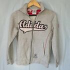 Womens Grey Adidas zip jacket with Embroidered ADIDAS on front and back