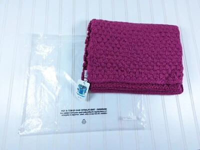 Cachecol Portolano reversível mistura de lã unissex magenta novo com etiquetas frete grátis - Imagem 1 de 4