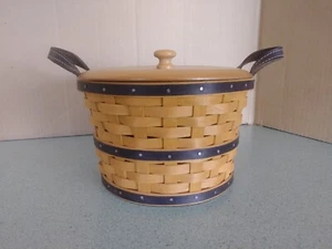 Longaberger Cesta Bushel Pequeña con Protector de Plástico y Tapa Artesanía Madera - Imagen 1 de 5