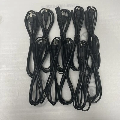 10X AC Power Cord 2 Prong Cable for PS4 PS3 PS2 XBOX PC LAPTOP Monitor TV - Image 1 of 4